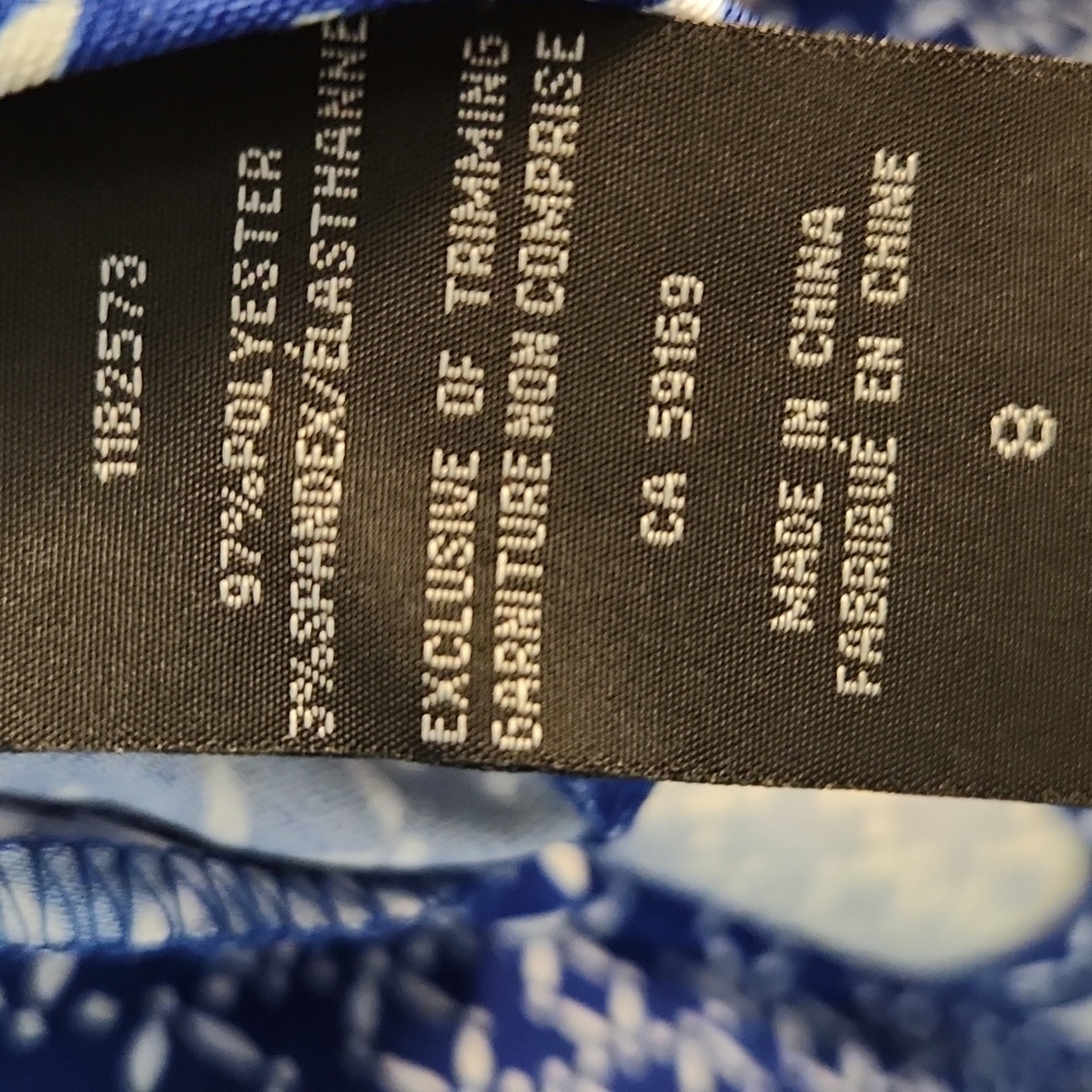Mario Serrani Blue Geometric Print Sheath Dress - Picture 5 of 10